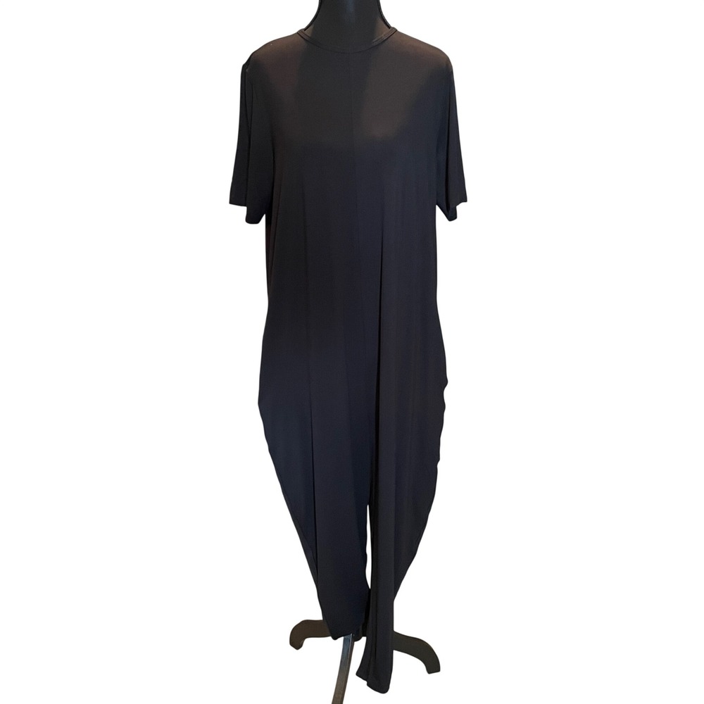 Quince Black Bamboo Jersey Maternity Everyday Jumpsuit Size M NWT Minimalist